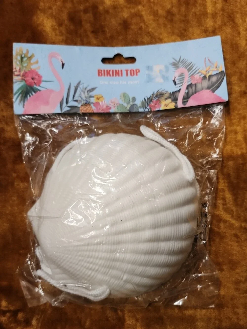 (2pc) Shell-Textured And Coconut  Bikini Tops